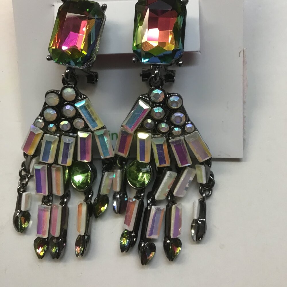 Betsey Johnson New Chandelier Rhinestone Earrings